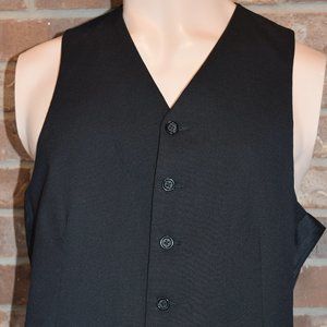 Stafford Mens Size M Medium Black Formal Wedding Waistcoat Vest 100% Wool EUC